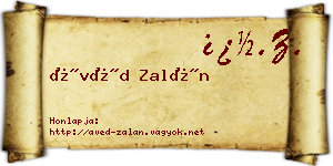 Ávéd Zalán névjegykártya