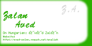 zalan aved business card